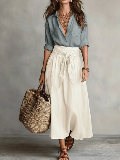 Oliva | Falda larga casual