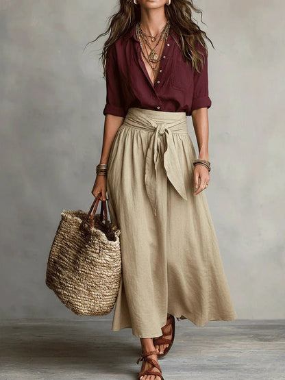 Oliva | Falda larga casual