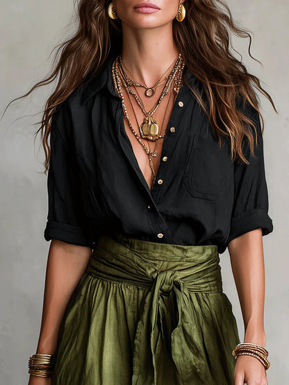 Oliva | Falda larga casual