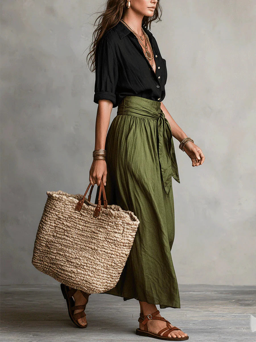 Oliva | Falda larga casual